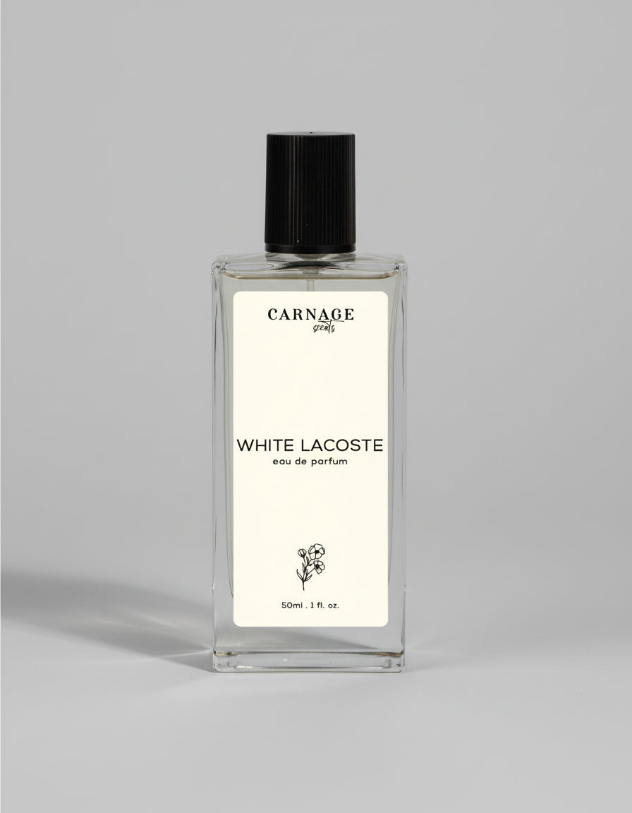 white lacoste 50ml impression for him